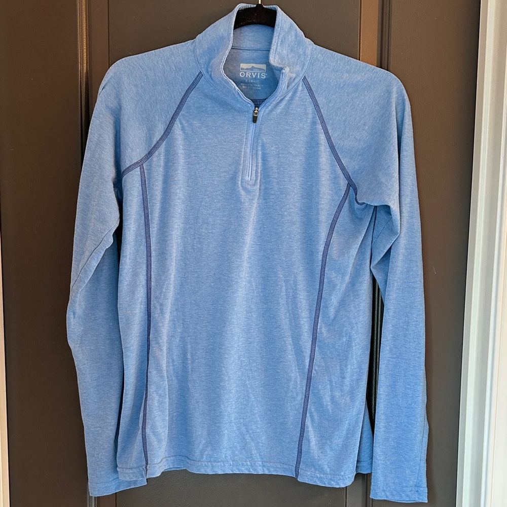 Orvis Light Blue‎ Long Sleeve Quarter-Zip